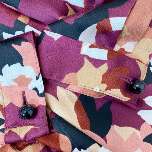 Bar III Abstract Floral-Print  long sleeve Blouse Size L - Picture 5 of 6